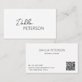 Carte De Visite Nom simple élégant Moderne (Devant / Derrière)