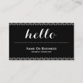 Carte De Visite Nom unique noir et blanc (Dos)