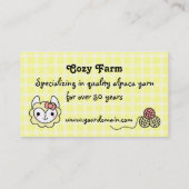 Carte de visite nomade de COULEUR d'alpaga de (Dos)