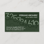 Carte De Visite Nombre flottant vert Vague Dollar (Devant)