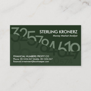 Carte De Visite Nombre flottant vert Vague Dollar