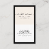 Carte De Visite Nomination d'élégante calligraphie moderne Vertica (Dos)