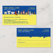 Carte De Visite Nomination d'un vétérinaire à la ferme jaune de la (Devant / Derrière)