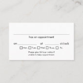 Carte De Visite Nomination professionnelle (Dos)