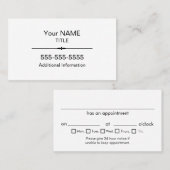 Carte De Visite Nomination professionnelle (Devant / Derrière)