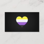 Carte De Visite Non-binary Pride flag / heart Business Card (Dos)