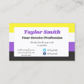 Carte De Visite Non-binary Pride flag / heart Business Card (Devant)