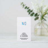 Carte De Visite Non ! Typographie Ludique (Debout devant)