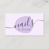 Carte De Visite Nongles violets minimaux modernes (Devant)