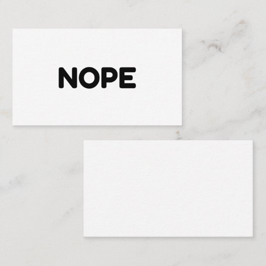 CARTE DE VISITE NOPE (Devant / Derrière)
