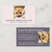 Carte De Visite Norfolk Terrier Chien (Devant / Derrière)