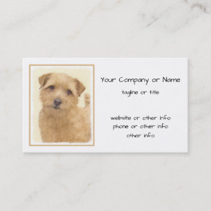 Carte De Visite Norfolk Terrier Peinture - Art Chien original