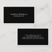 Carte De Visite Norme de bordure blanche blanche noire nette (Devant / Derrière)