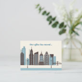 Carte De Visite Nos Bureaux Ont Déplacé Modern City Skyline (Debout devant)