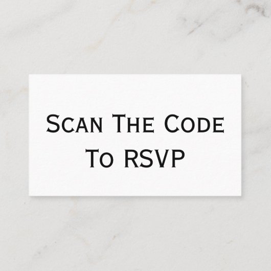 Carte De Visite Nos détails Mariage RSVP Mariage Budget QR Code (Dos)