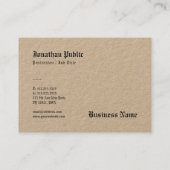 Carte De Visite Nostalgie du Modèle professionnel de papier Kraft (Dos)