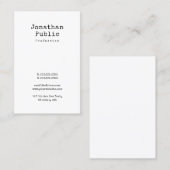 Carte De Visite Nostalgie professionnelle Design propre Plain Retr (Devant / Derrière)