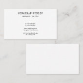 Carte De Visite Nostalgique Look Professionnel Élégant Cool Modèle (Devant / Derrière)