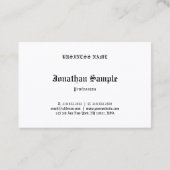 Carte De Visite Nostalgique noir et blanc tendance Vieux texte ang (Dos)