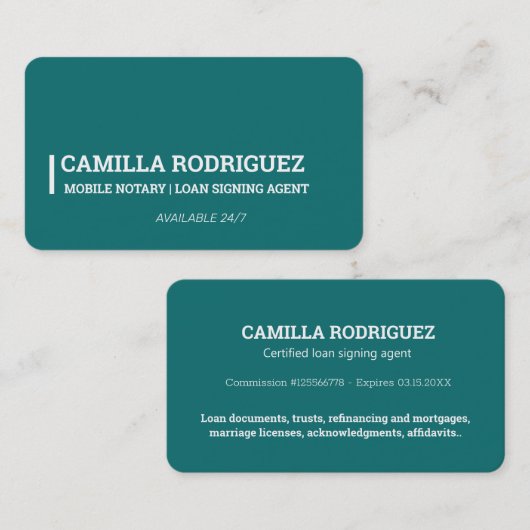 Carte De Visite Nota mobile (Devant / Derrière)