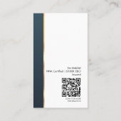 Carte De Visite Nota photo professionnelle moderne bleu & or (Dos)