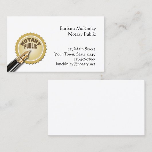 Carte De Visite Notaire (Devant / Derrière)