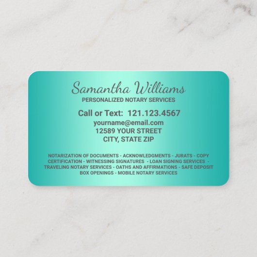 Carte De Visite Notaire (Dos)