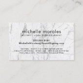 Carte De Visite Notaire - Agent de signature de prêt Marbre modern (Dos)