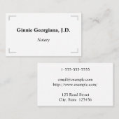 Carte De Visite Notaire de base et classique, avocat, avocat, proc (Devant / Derrière)