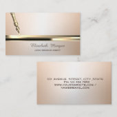 Carte De Visite Notaire de la bande de stylo or (Devant / Derrière)