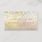 Carte De Visite Notaire Elegant Bokeh Gold Feather (Dos)