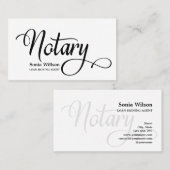 Carte De Visite Notaire élégant moderne noir et blanc typographie (Devant / Derrière)