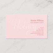 Carte De Visite Notaire élégant moderne rose pâle typographie (Dos)