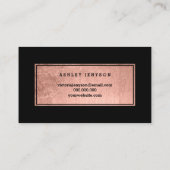 Carte De Visite Notaire élégant rose typographie or noir logo styl (Dos)