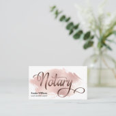 Carte De Visite Notaire élégant rose typographie or plume plume st (Debout devant)