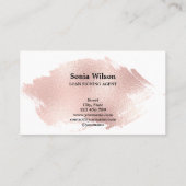 Carte De Visite Notaire élégant rose typographie or plume plume st (Dos)