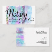 Carte De Visite Notaire élégante typographie pastel iridescente (Devant / Derrière)