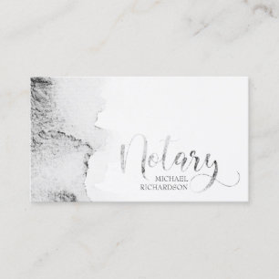 Carte De Visite Notaire mobile calligraphie aquarelle grise