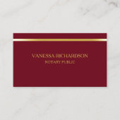 Carte De Visite Notaire professionnel de luxe Classy Red & Gold (Devant)