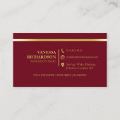 Carte De Visite Notaire professionnel de luxe Classy Red & Gold (Dos)