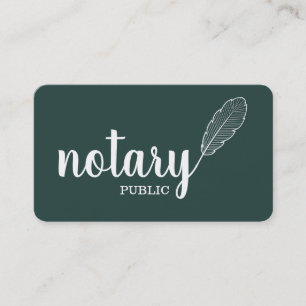 Carte De Visite Notaire Public Écriture Élégante Noir & Blanc