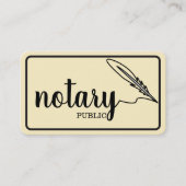 Carte De Visite Notaire Public Écriture Élégante Simple (Devant)