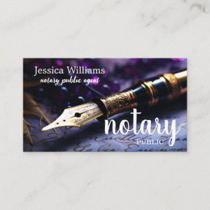 Carte De Visite Notaire Public Écriture Élégante Simple
