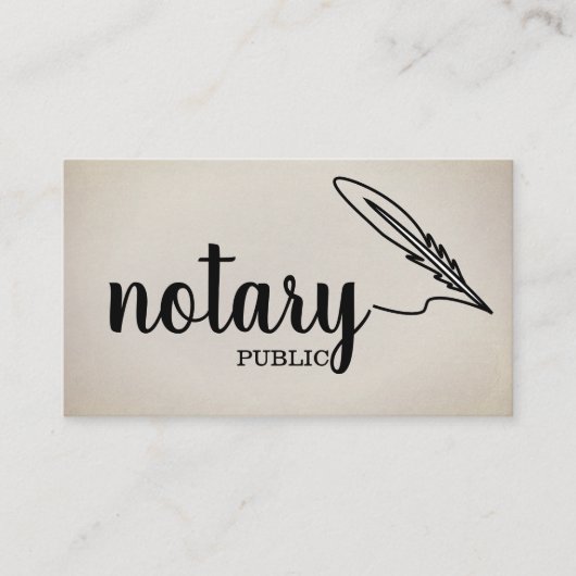 Carte De Visite Notaire Public Écriture Élégante Simple (Devant)