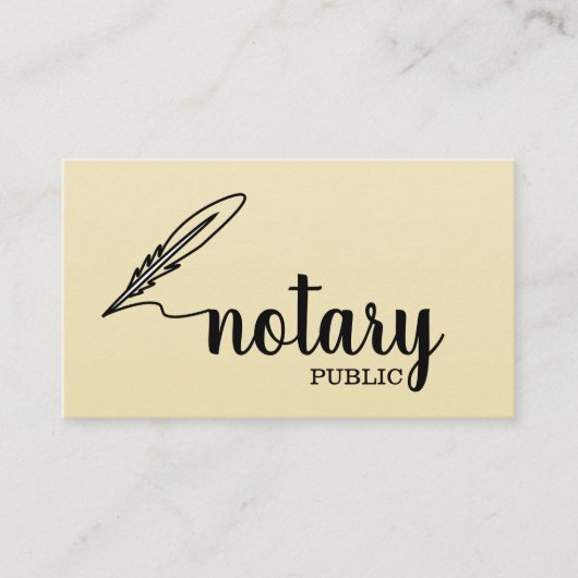 Carte De Visite Notaire Public Écriture Élégante Simple (Devant)