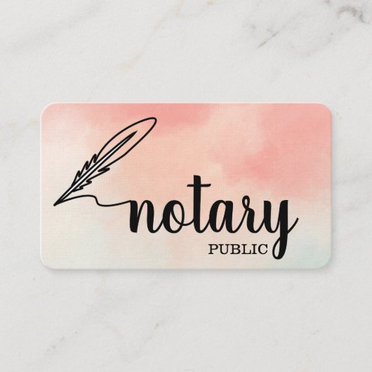 Carte De Visite Notaire Public Écriture Élégante Simple (Devant)