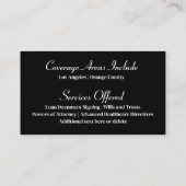 Carte De Visite Notaire Public Élégant Classic Quill Professionnel (Dos)