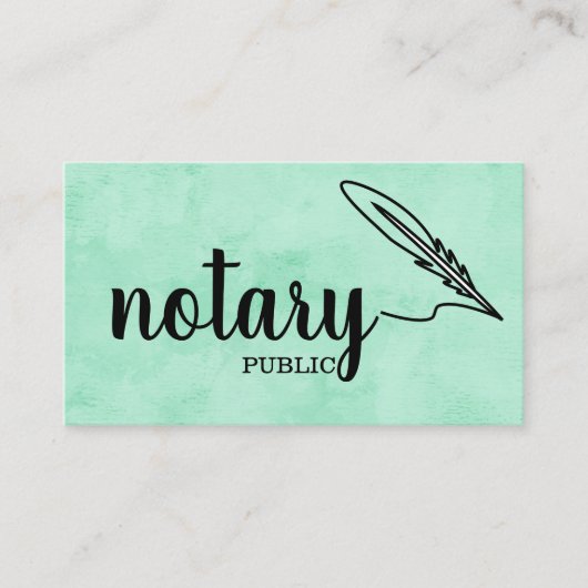 Carte De Visite Notaire Public Élégant Script Plain (Devant)