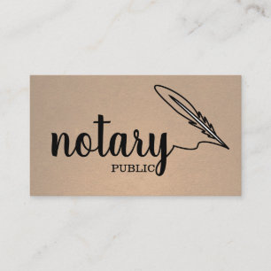 Carte De Visite Notaire Public Élégant Script Plain