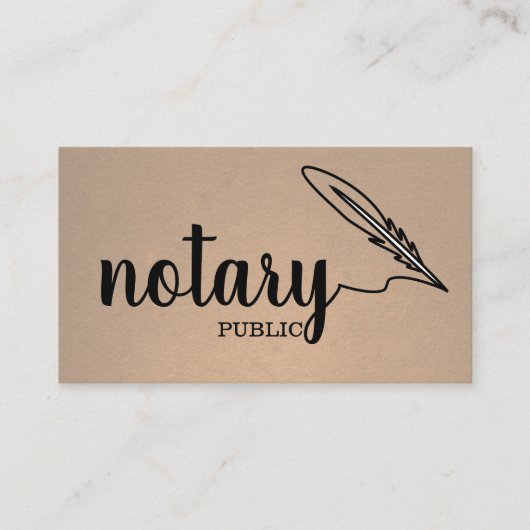 Carte De Visite Notaire Public Élégant Script Plain (Devant)